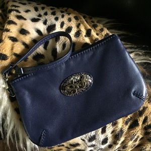 New Sharif Purple Snakeskin Trim Wristlet and Keychain